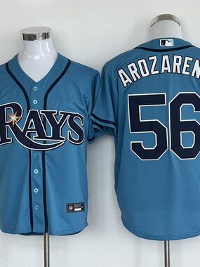 Randy Arozarena #56 Columbia Blue Baseball Jersey - Navy Accents